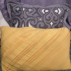 two small pillows. Yellow and Grey. Unknown brand.